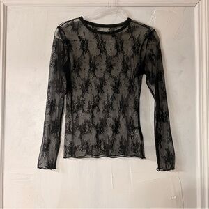 Elegant Black Lace Sheer Top